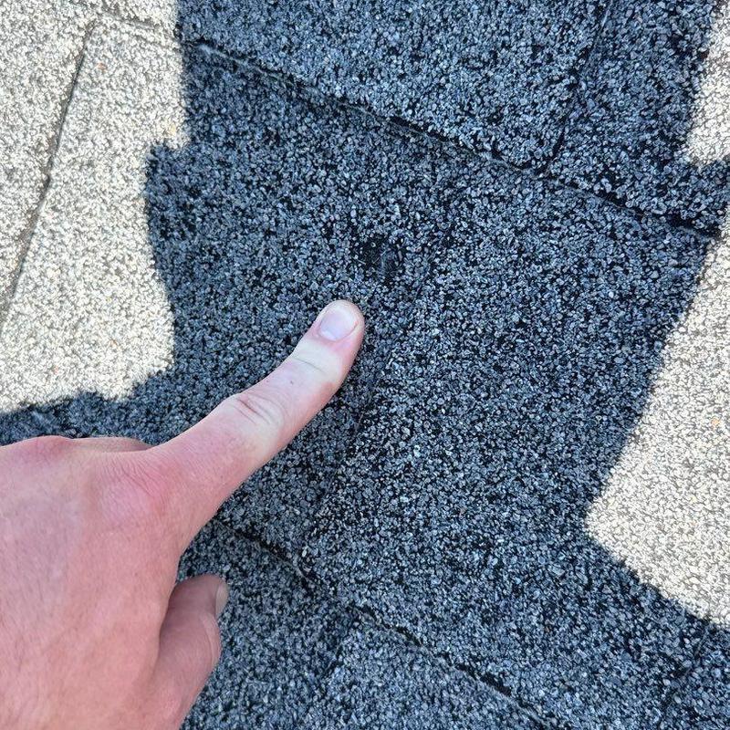 Roof shingle granule loss from hail damage