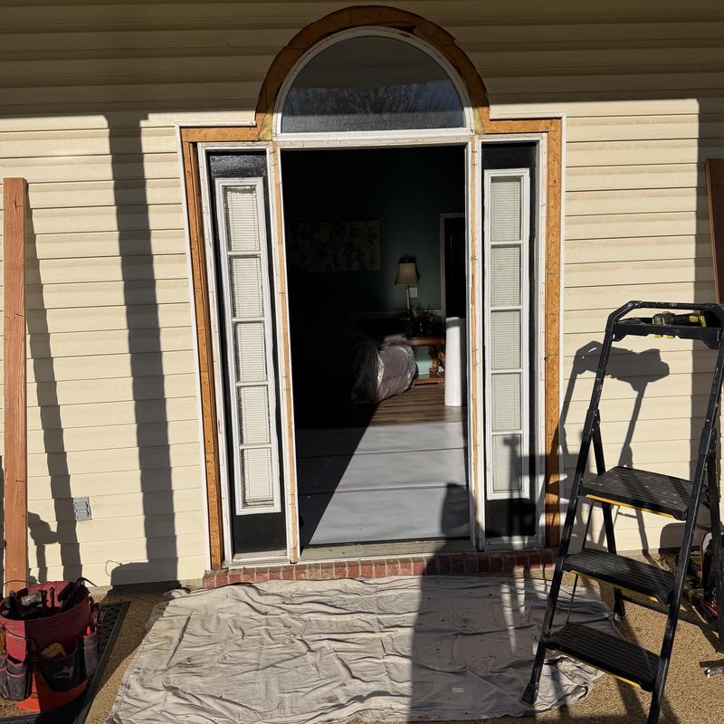 Front door frame removal with sidelights and transom window