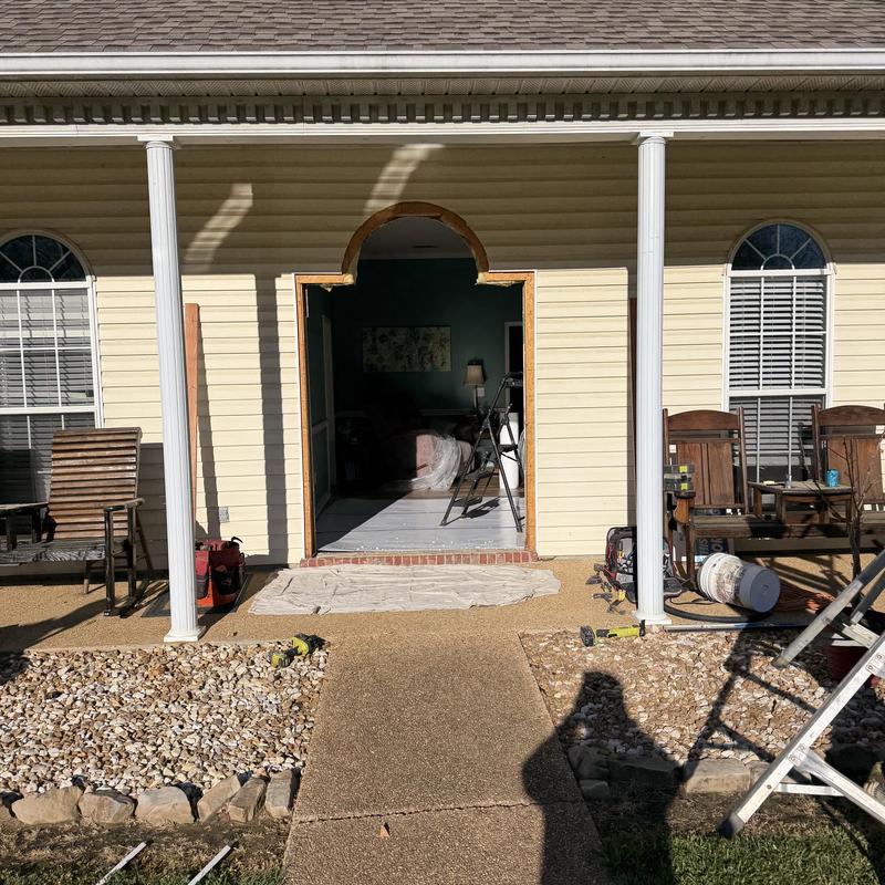 Front door frame removed for new door installation