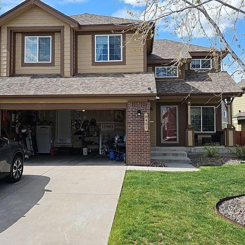 Shingle roof hail damage inspection on residential home Shingle roof hail damage inspection on residential home