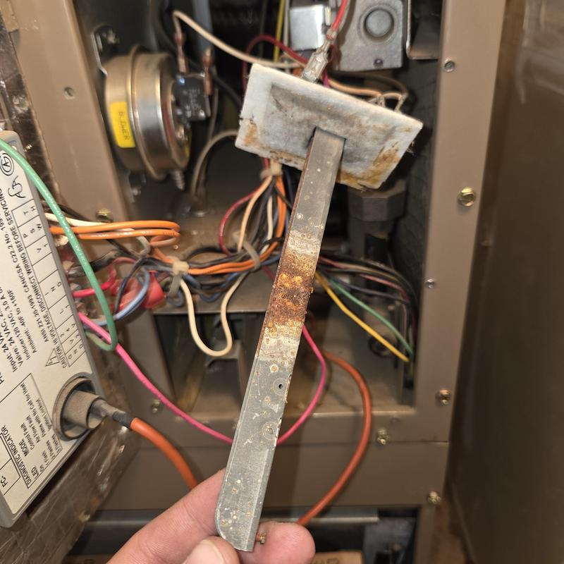 Flame sensor with rust in furnace unit