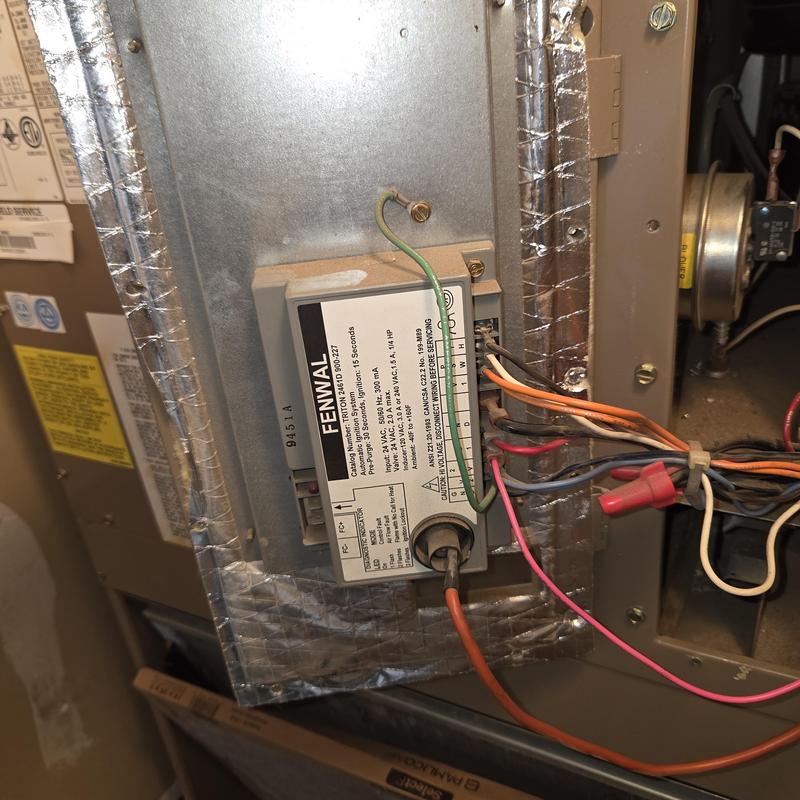 Flame sensor module with wiring on furnace unit