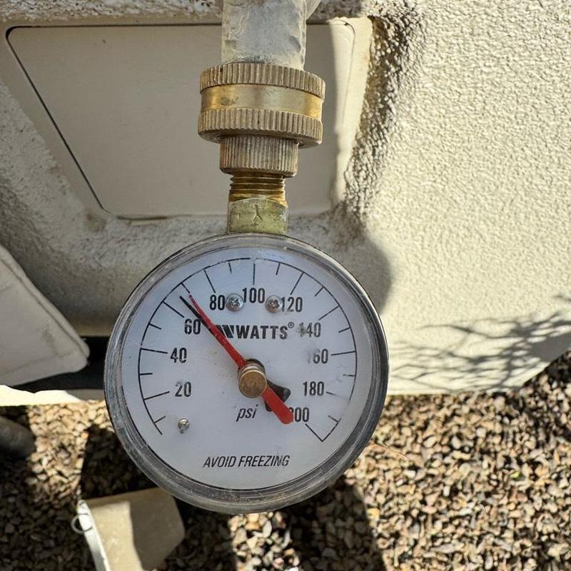 Pressure reducing valve gauge on main water line