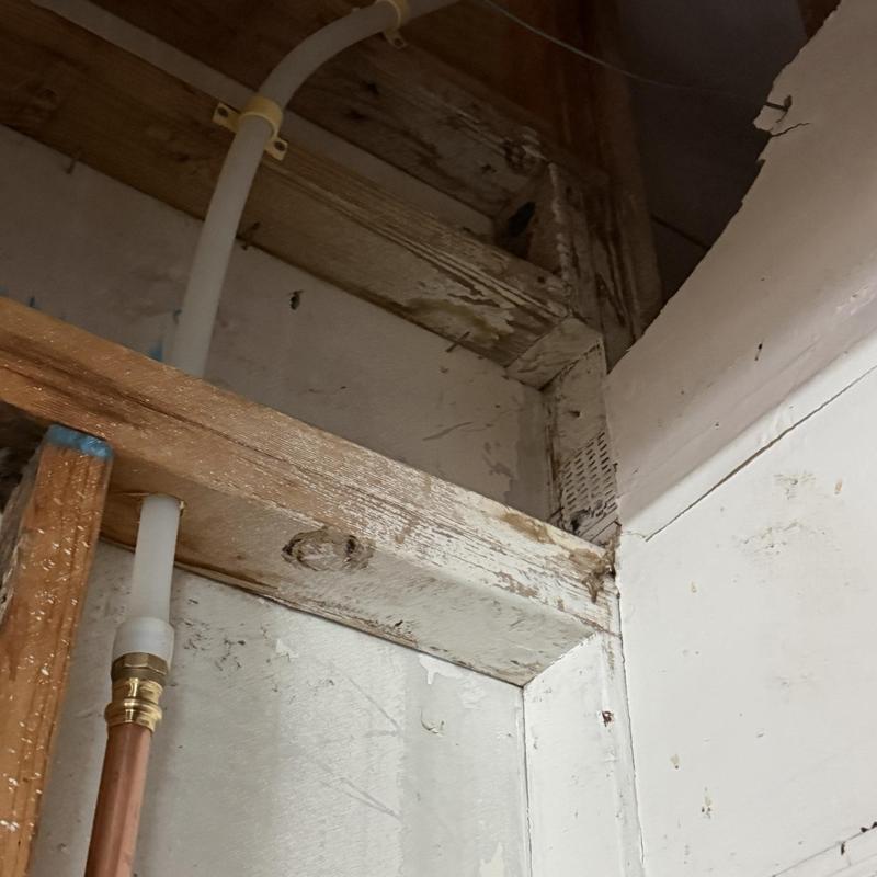 Cold water line under kitchen sink with new fittings