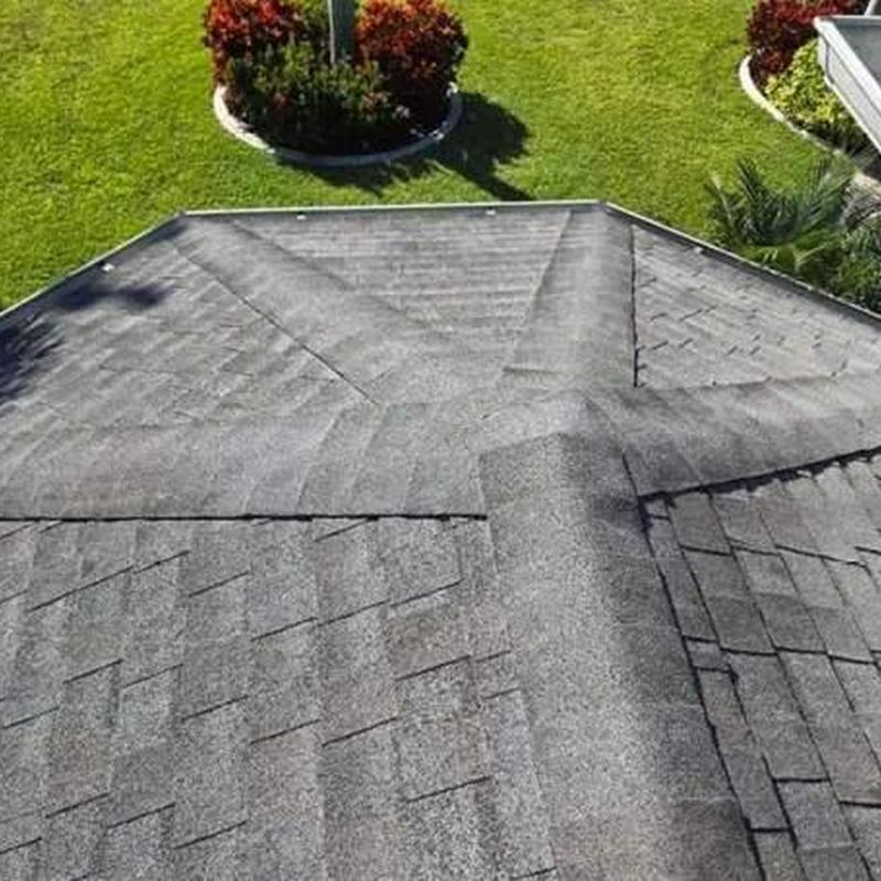 Discontinued shingle roof granule loss on hip ridge