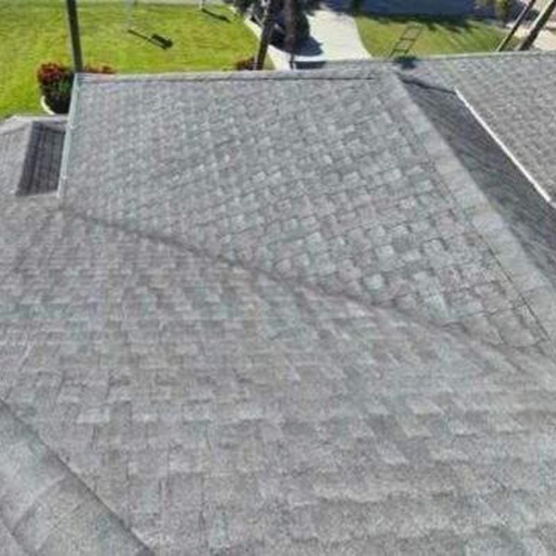 Discontinued shingle roof with heavy granule loss