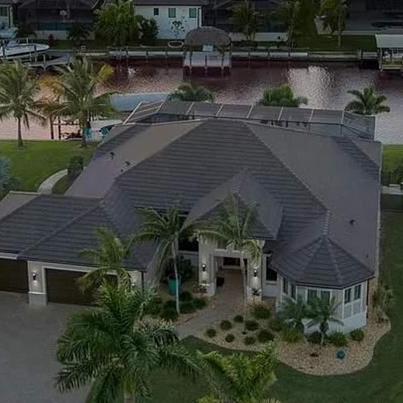 Concrete tile roof with espresso brown tiles in Cape Coral