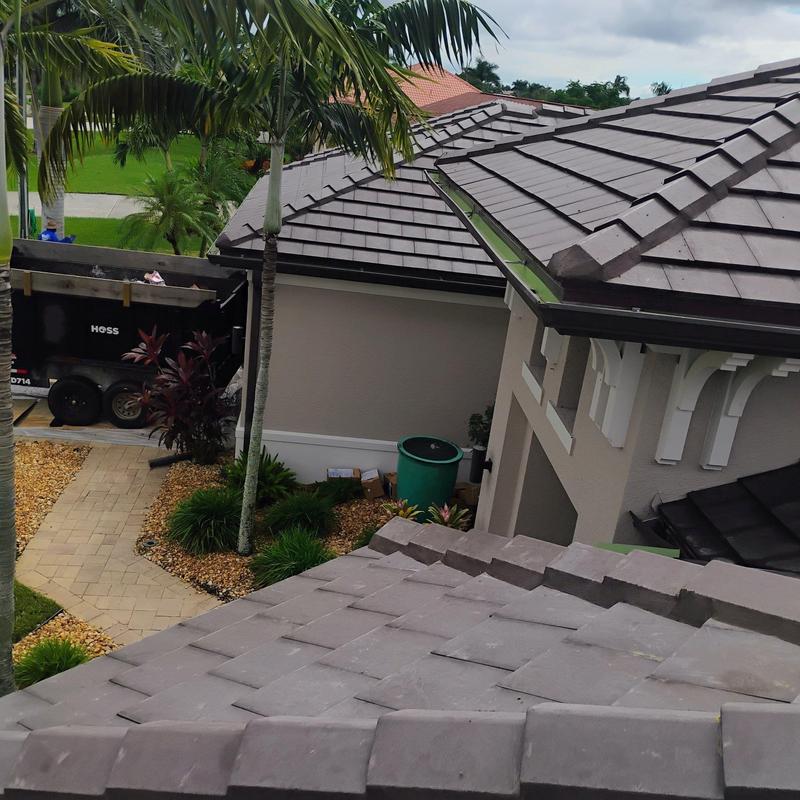 Espresso brown concrete tile roof with foamdown system