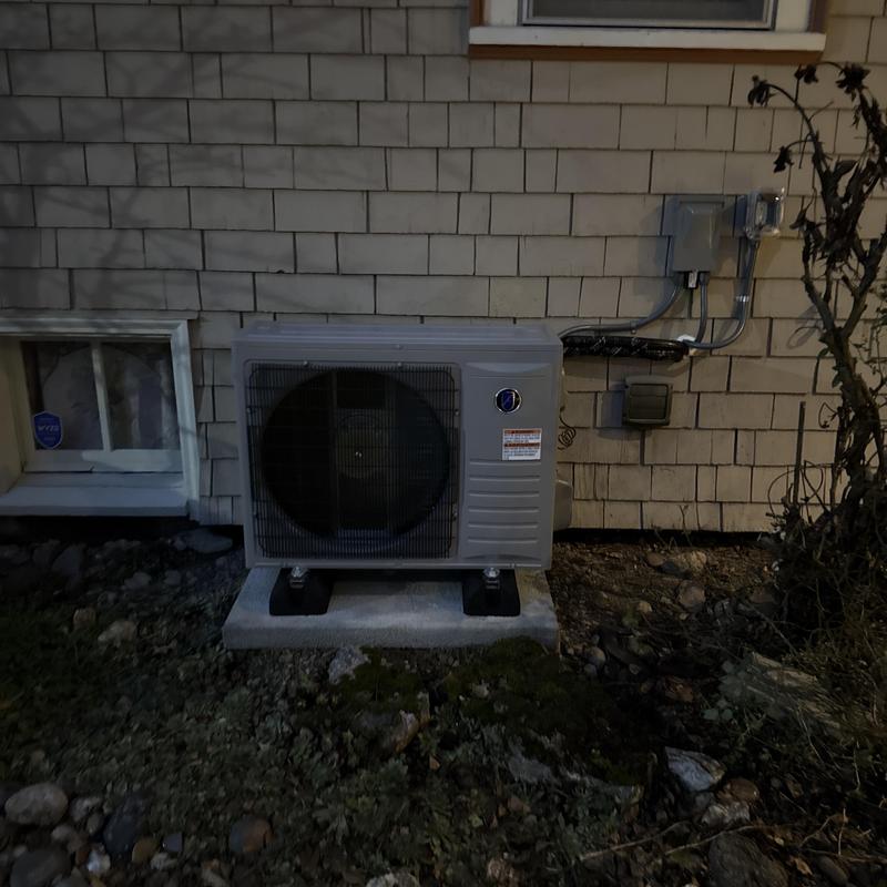 Friedrich variable speed heat pump installed outside home Friedrich variable speed heat pump installed outside home