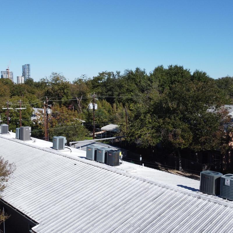 1.5 Standing seam galvalume metal roof with HVAC units