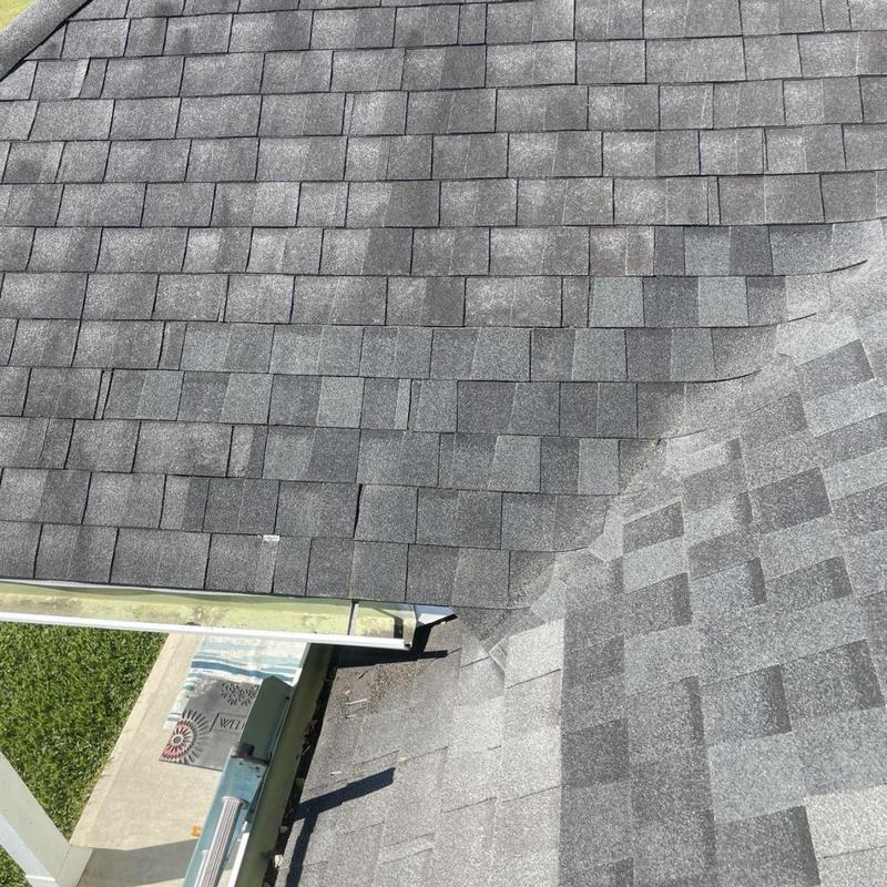 Architectural asphalt shingles roof transition detail repair