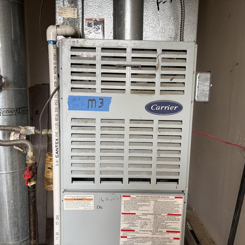 Carrier gas furnace unit with ventilation ducts