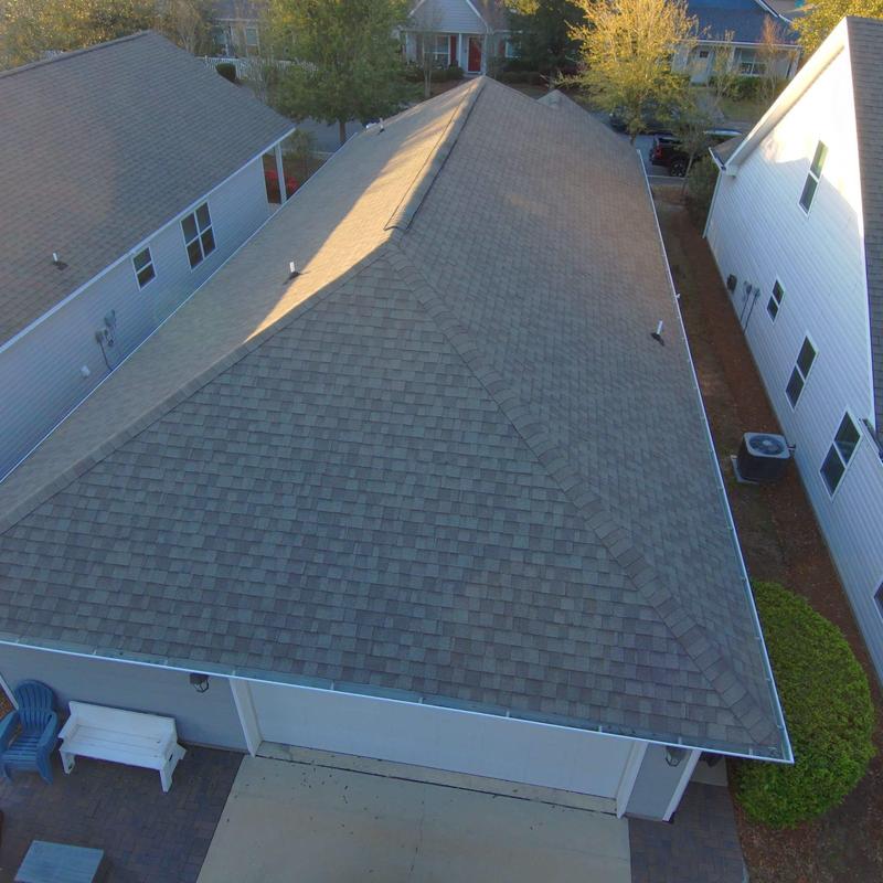 Asphalt shingle roof drone inspection after wind storm Asphalt shingle roof drone inspection after wind storm