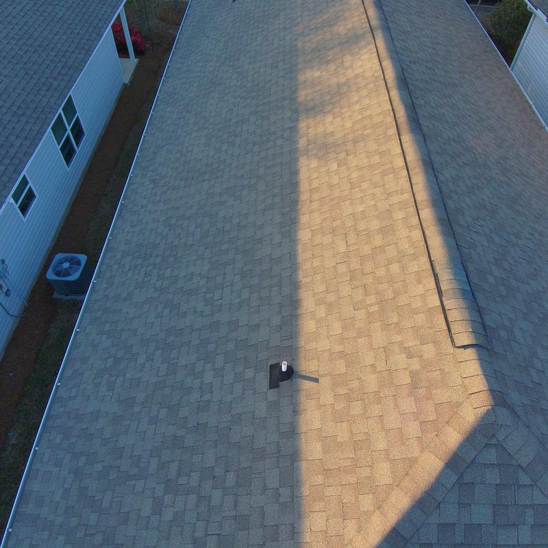 Roof shingles drone inspection after wind storm damage Roof shingles drone inspection after wind storm damage