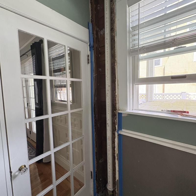 4-inch PVC pipe replacement in interior wall cavity