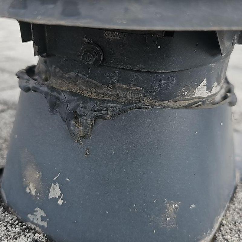 Shingle roof pipe jack with sealing repairs Shingle roof pipe jack with sealing repairs