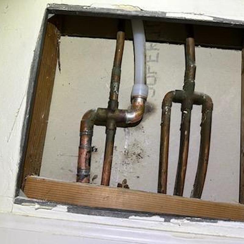 Uponor Pex pipe reroute above ceiling with copper pipes