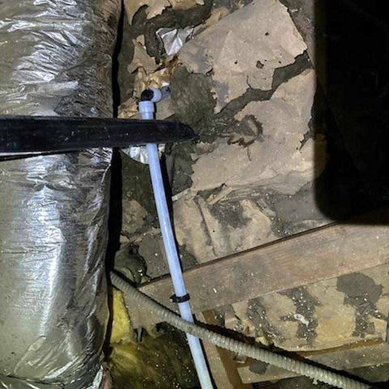 Uponor PEX pipe reroute in attic ceiling space