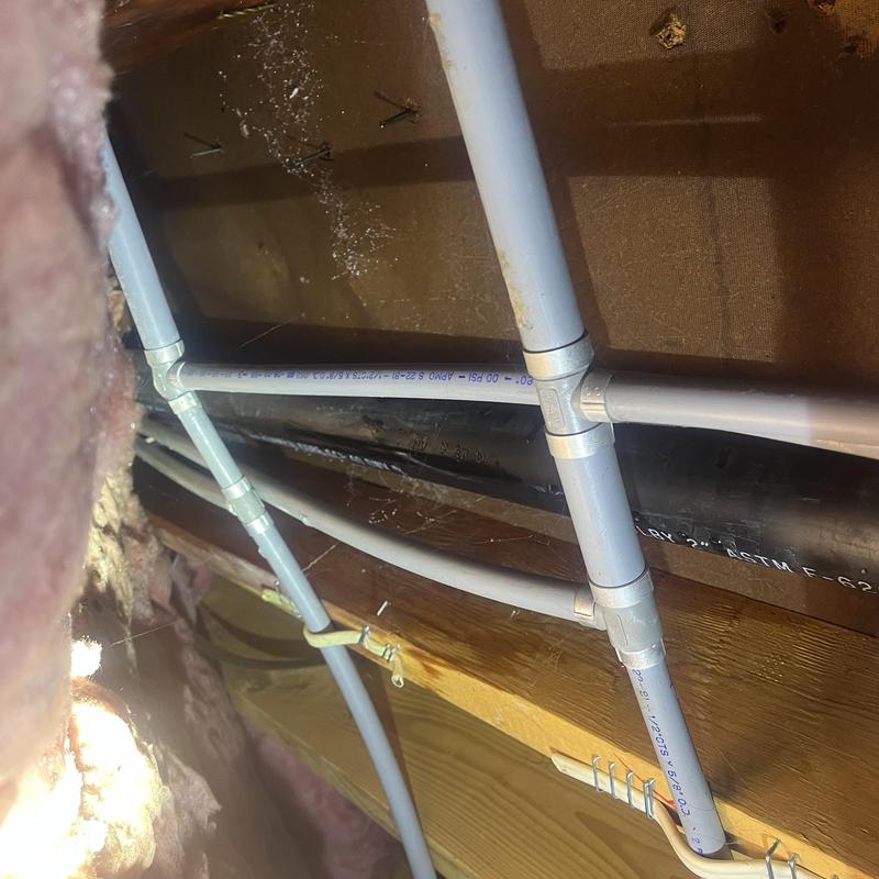 PEX piping and fittings installed on water main