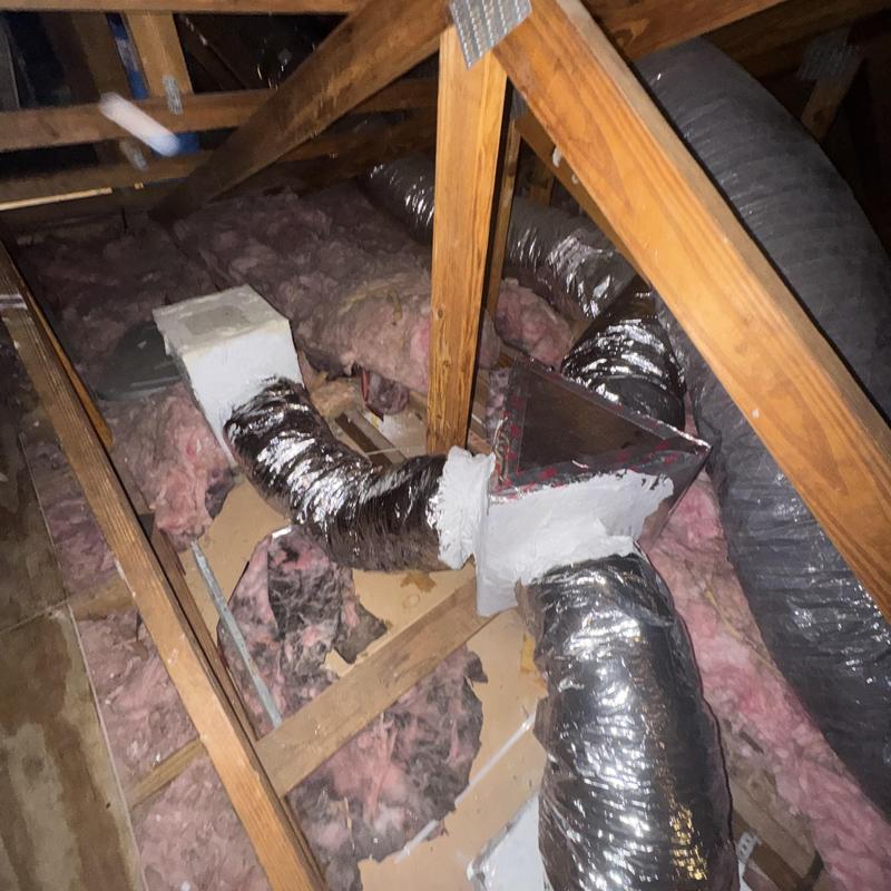 R-6 insulated ductwork replaced and sealed in attic