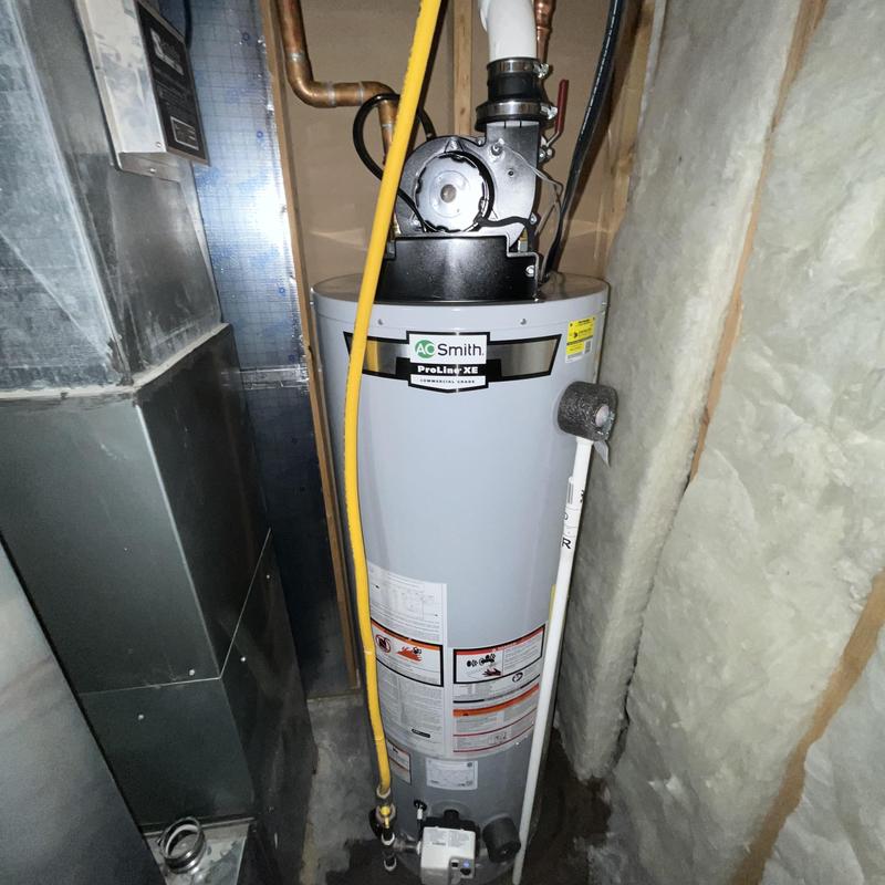 AO Smith power vent gas water heater installation