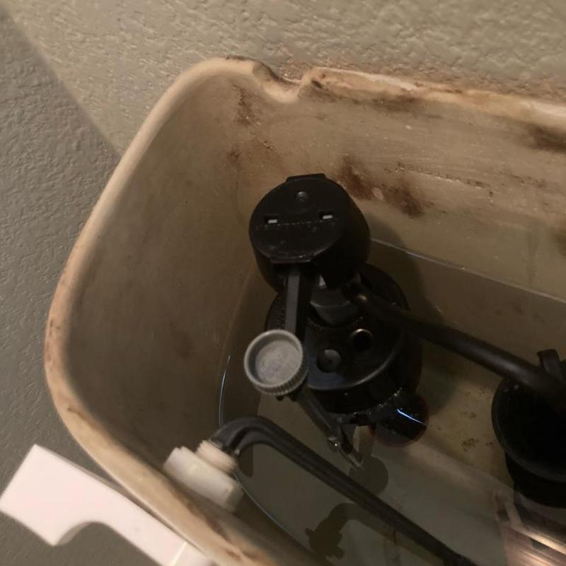 Toilet fill valve and flush mechanism inside tank Toilet fill valve and flush mechanism inside tank