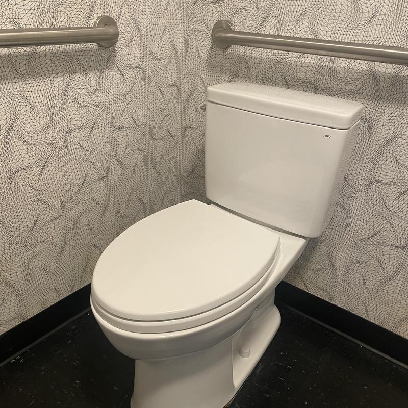 Toto Drake toilet installation with grab bars