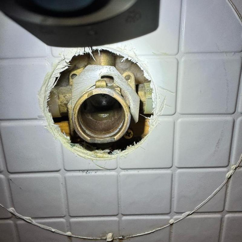 Shower valve cartridge housing with corroded parts