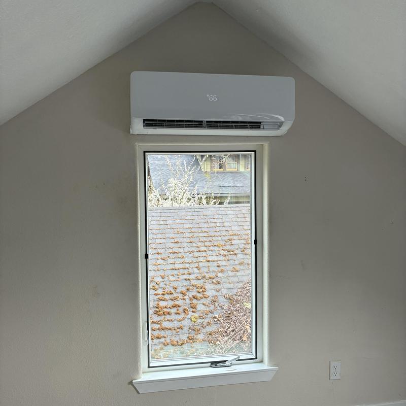 Friedrich mini split system installed above window Friedrich mini split system installed above window