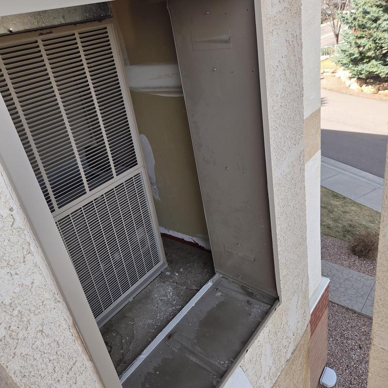 Furnace return vent cabinet removal on exterior wall