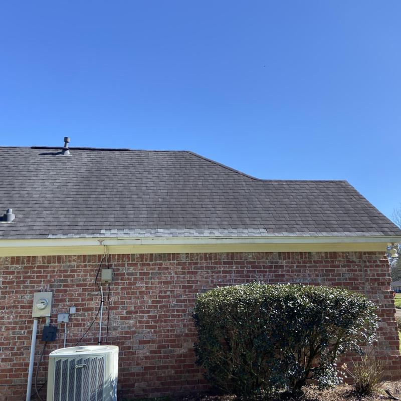 Roof shingles and exterior wood replacement on brick house