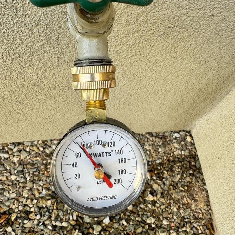Water pressure gauge on main water line in Queen Creek
