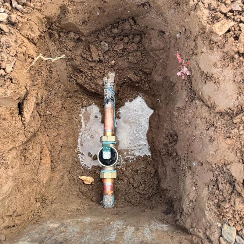 Pressure regulating valve in dirt trench with water pooling Pressure regulating valve in dirt trench with water pooling