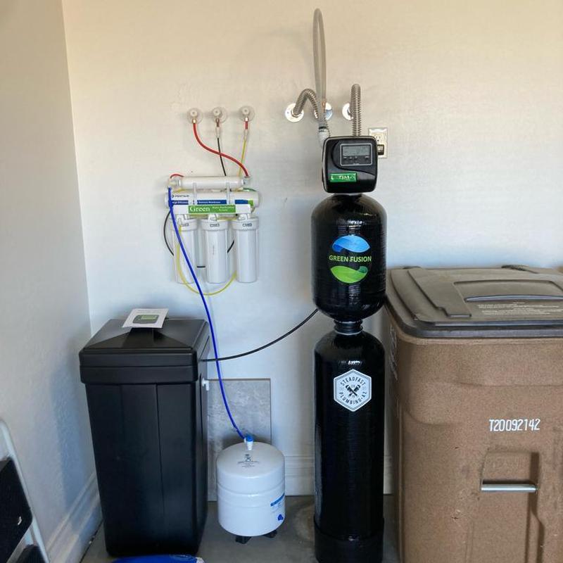 Green Fusion 1000 water softener system installed