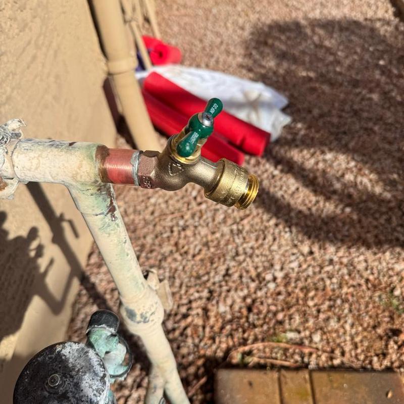 Hose bib replacement with pressure vacuum breaker installed