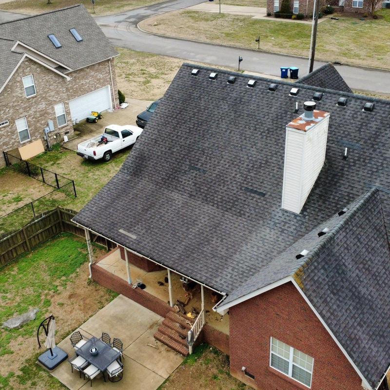 Asphalt shingle roof storm damage inspection