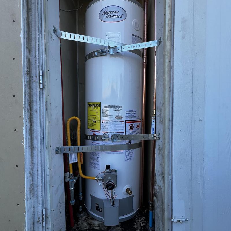 American Standard water heater with new connectors