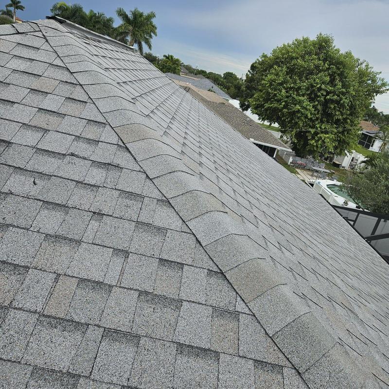 Shingle roof with sealed ridge caps in Cape Coral, FL