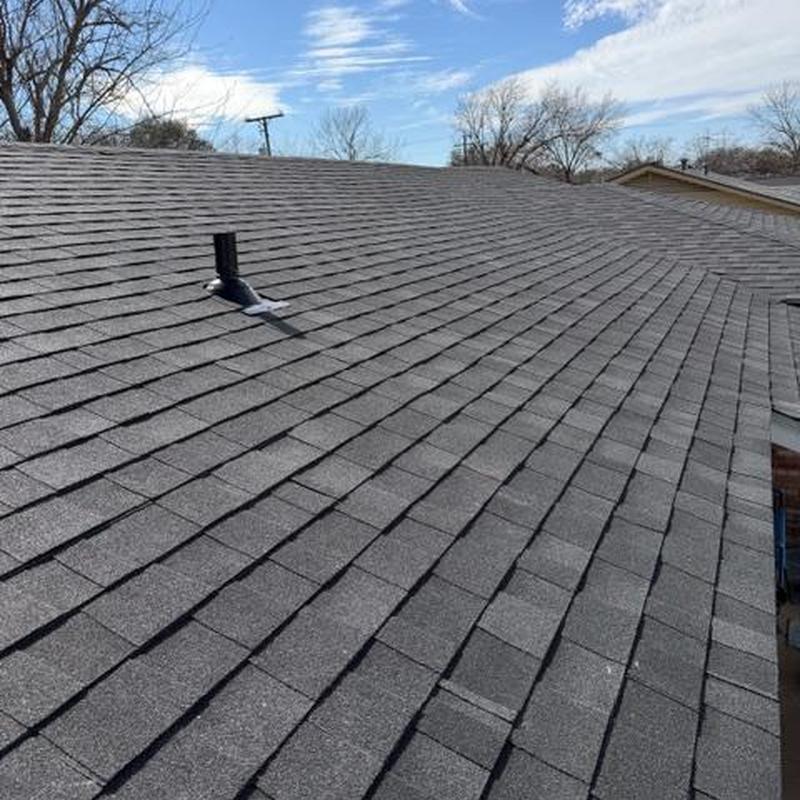 Asphalt shingle roof installation on residential home