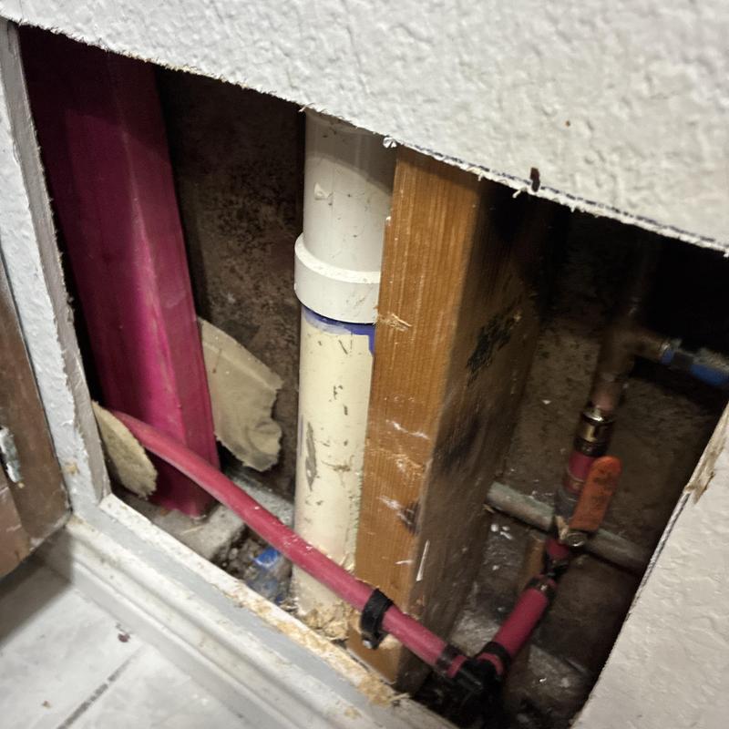 Pex piping reroute through wall cavity