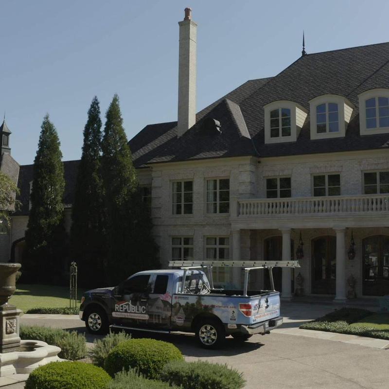 Designer asphalt shingle roof with custom flashing in Collierville