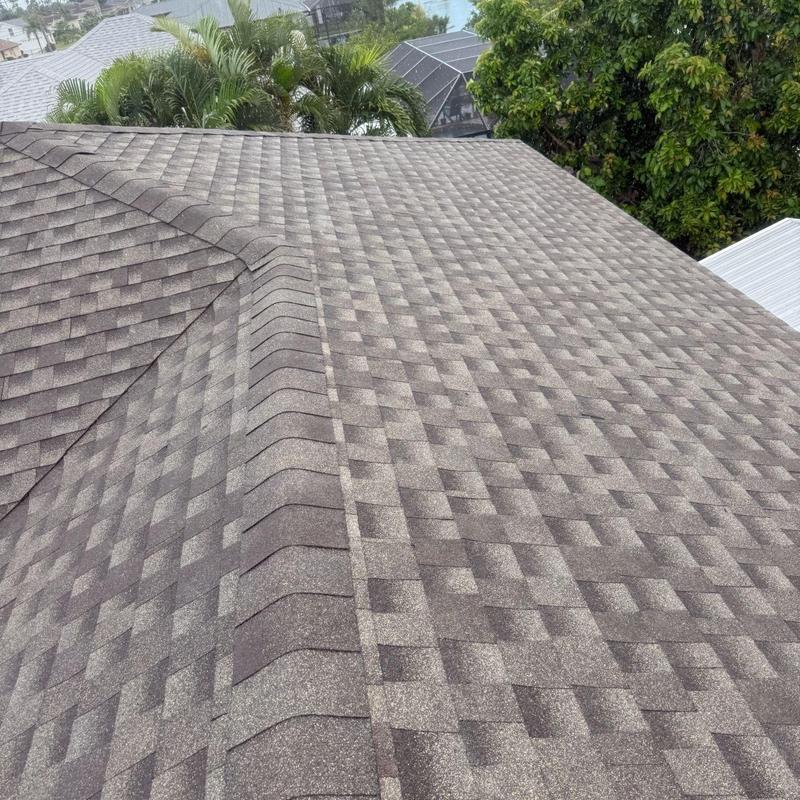 GAF shingle roof with ridge vent installation