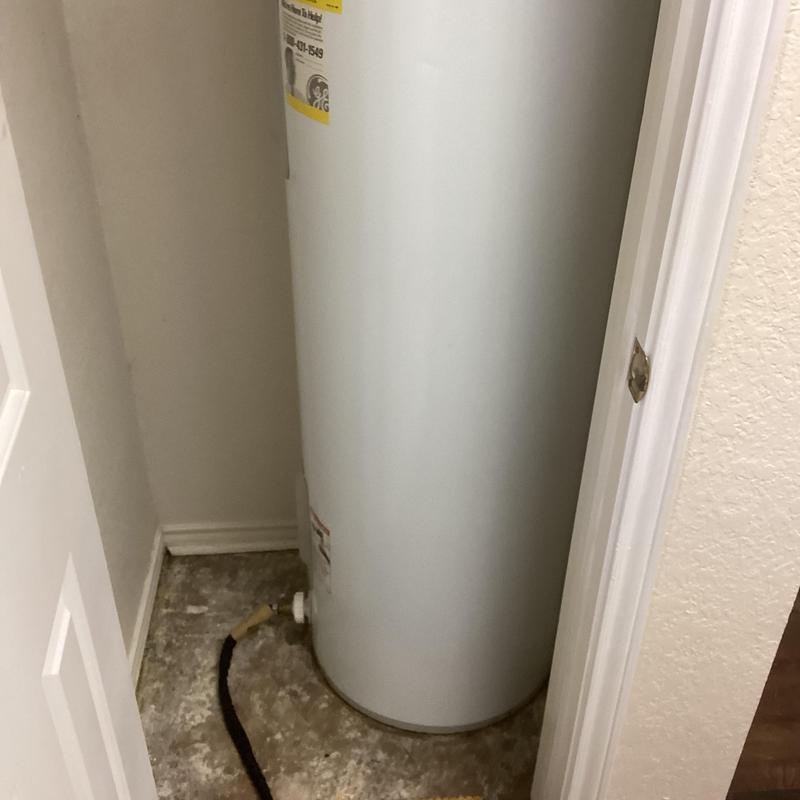 Electric water heater 40-gallon installed in closet