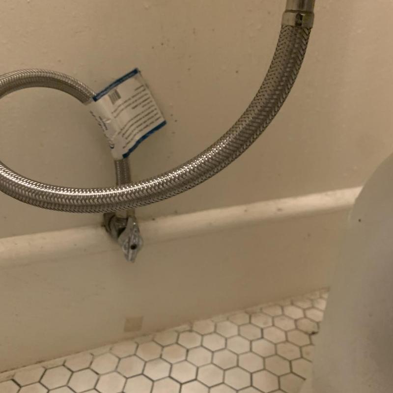 Toilet water supply line with new braided hose