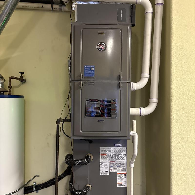 Ruud high efficiency gas furnace with ductwork Ruud high efficiency gas furnace with ductwork