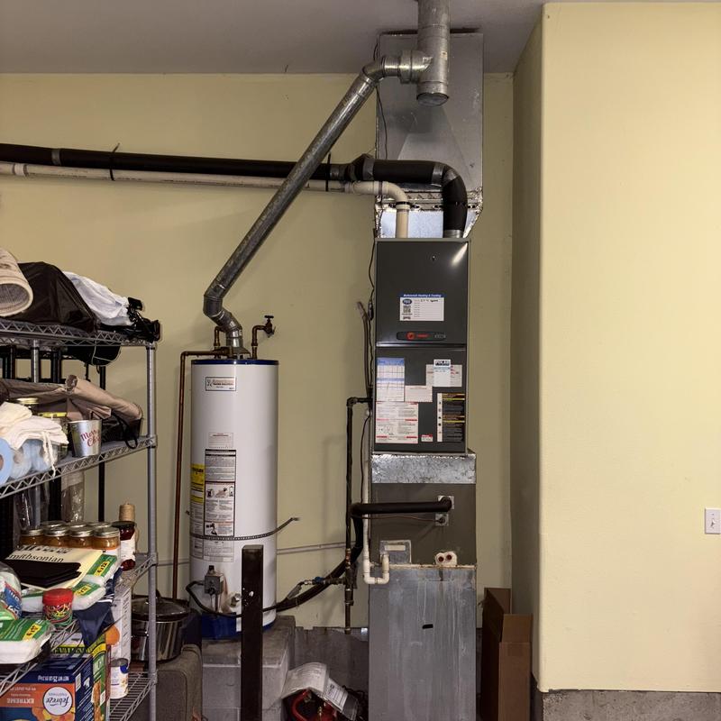 Ruud high efficiency gas furnace with ductwork Ruud high efficiency gas furnace with ductwork