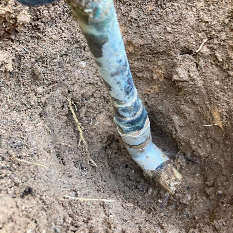Irrigation water line PVC fittings replacement in soil