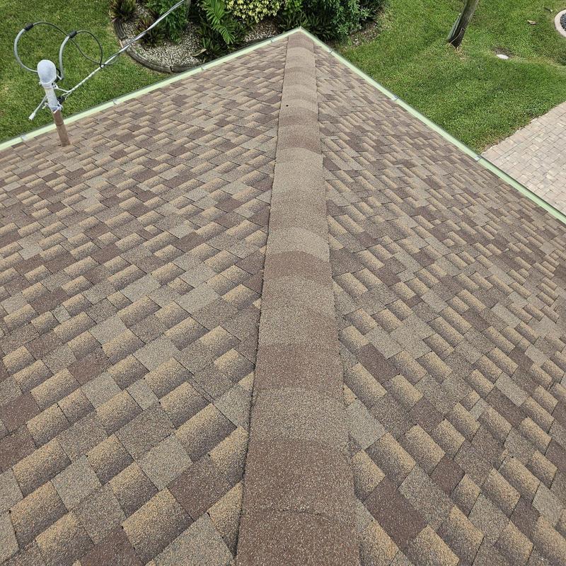 GAF shingle roof with new ridge cap in Cape Coral