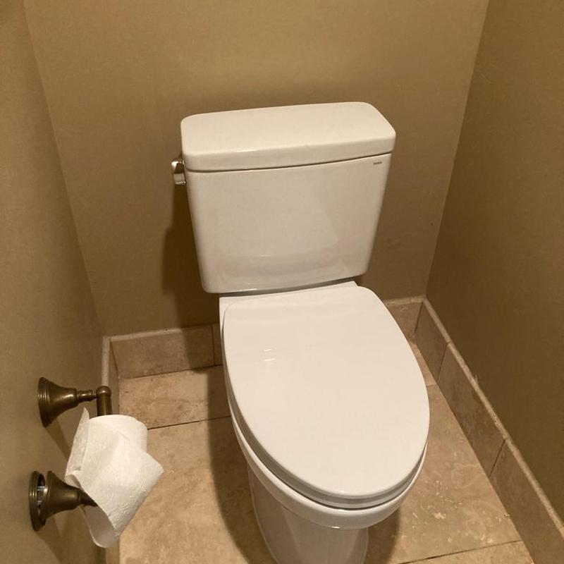 10-inch rough-in toilet installed in bathroom corner 10-inch rough-in toilet installed in bathroom corner
