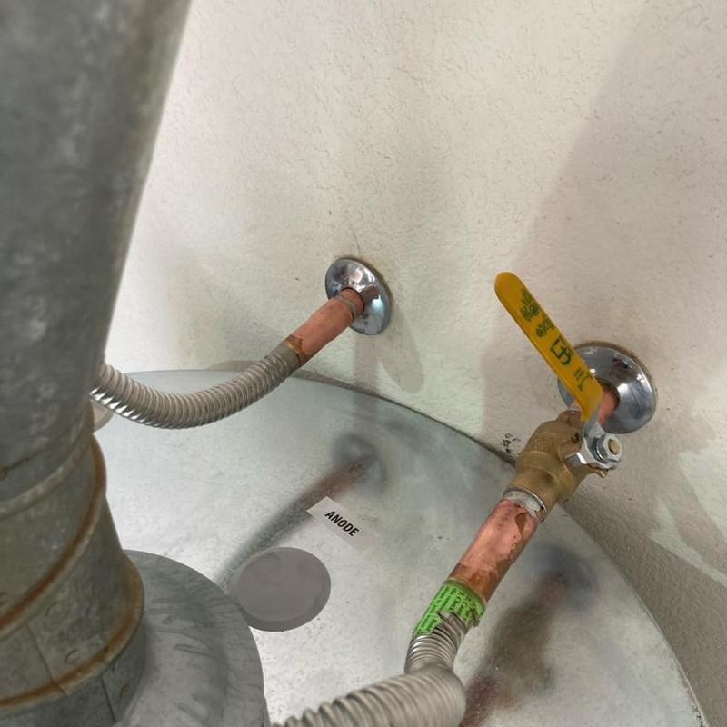 Bradford White gas water heater pipes and valves